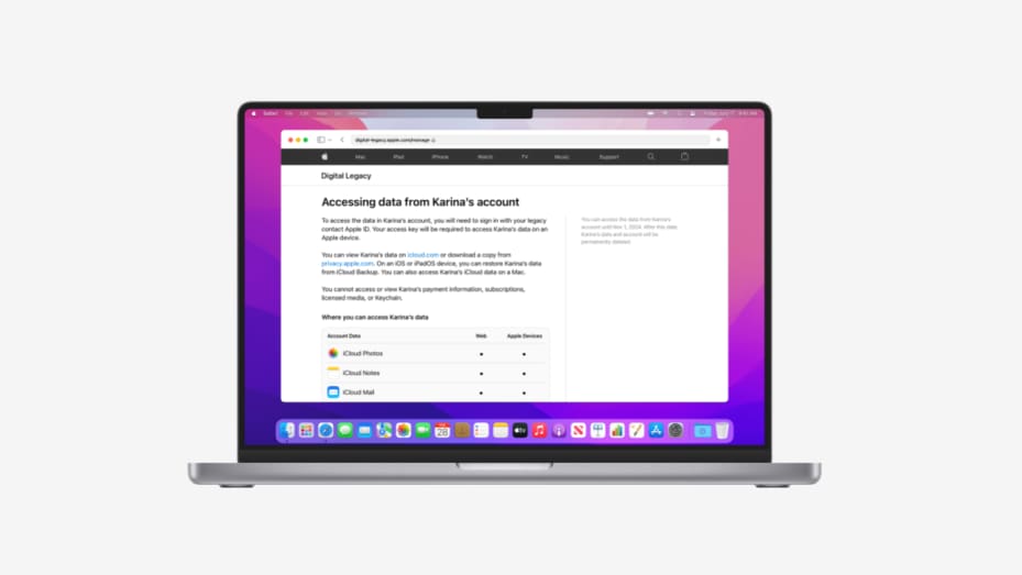 Apple Digital Legacy access through a Mac
