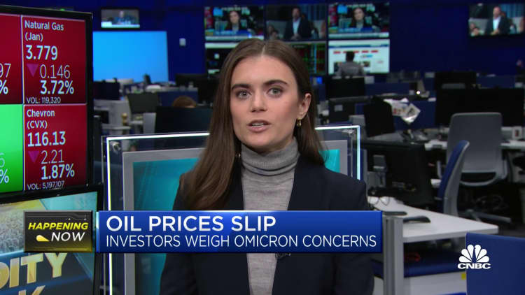 Oil prices slide as omicron concerns weigh on market