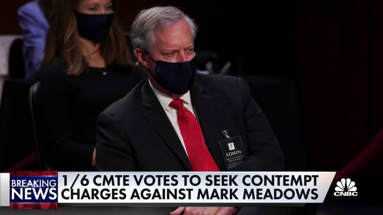 House January 6th committee votes to seek contempt charges against Mark Meadows