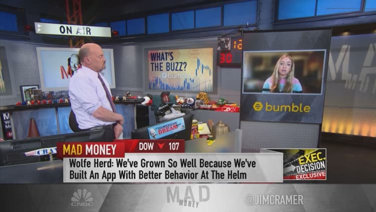 Watch Jim Cramer's full interview with Bumble CEO Whitney Wolfe Herd