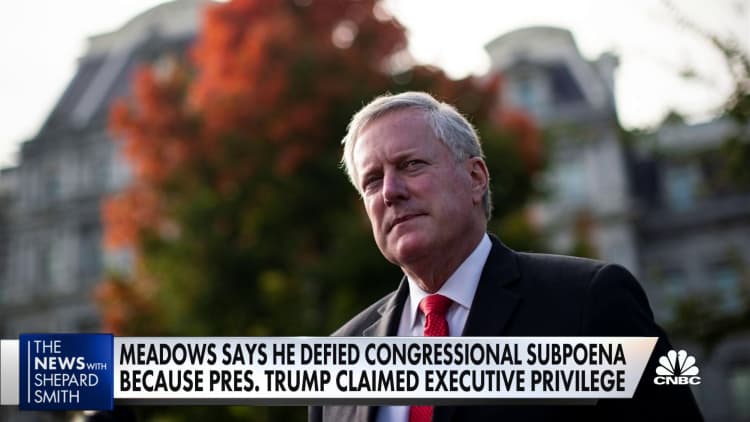 House to vote on referral of Mark Meadows to Justice Dept. for contempt of Congress