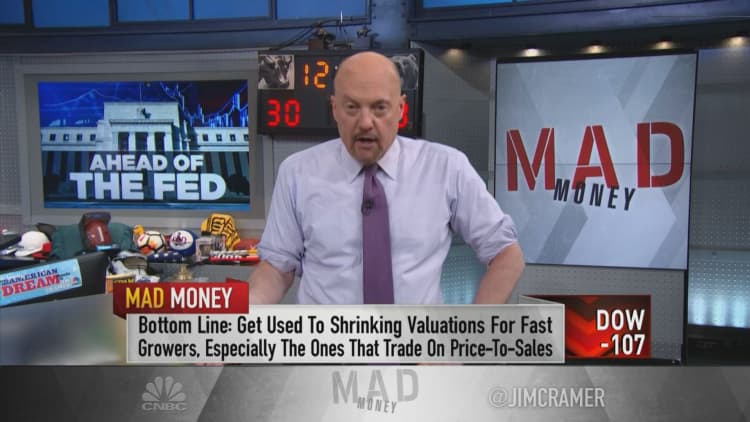 Get used to 'shrinking valuations' for once high-flying stocks, says Jim Cramer