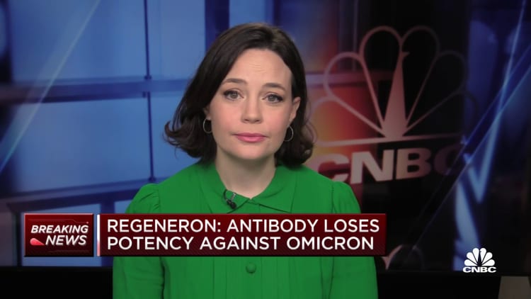 Regeneron says Covid antibody loses potency against omicron