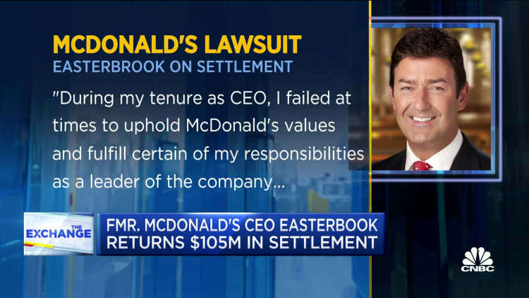 Former McDonald's CEO Easterbrook returns $105M in settlement