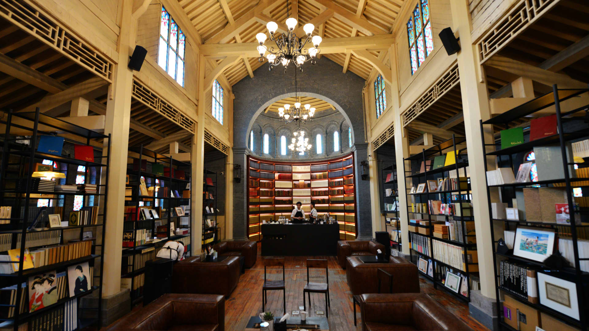 This building in Beijing, China, was built in 1907 as the first Anglican church in the city, but lost its religious functions long ago and was turned into a bookstore before this photo was taken on June 21, 2019.