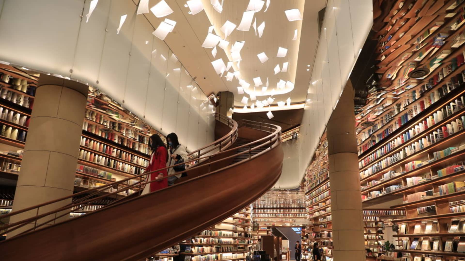 A look inside the TSUTAYA bookstore on March 29, 2021, Xi'an City, Shaanxi Province, China.