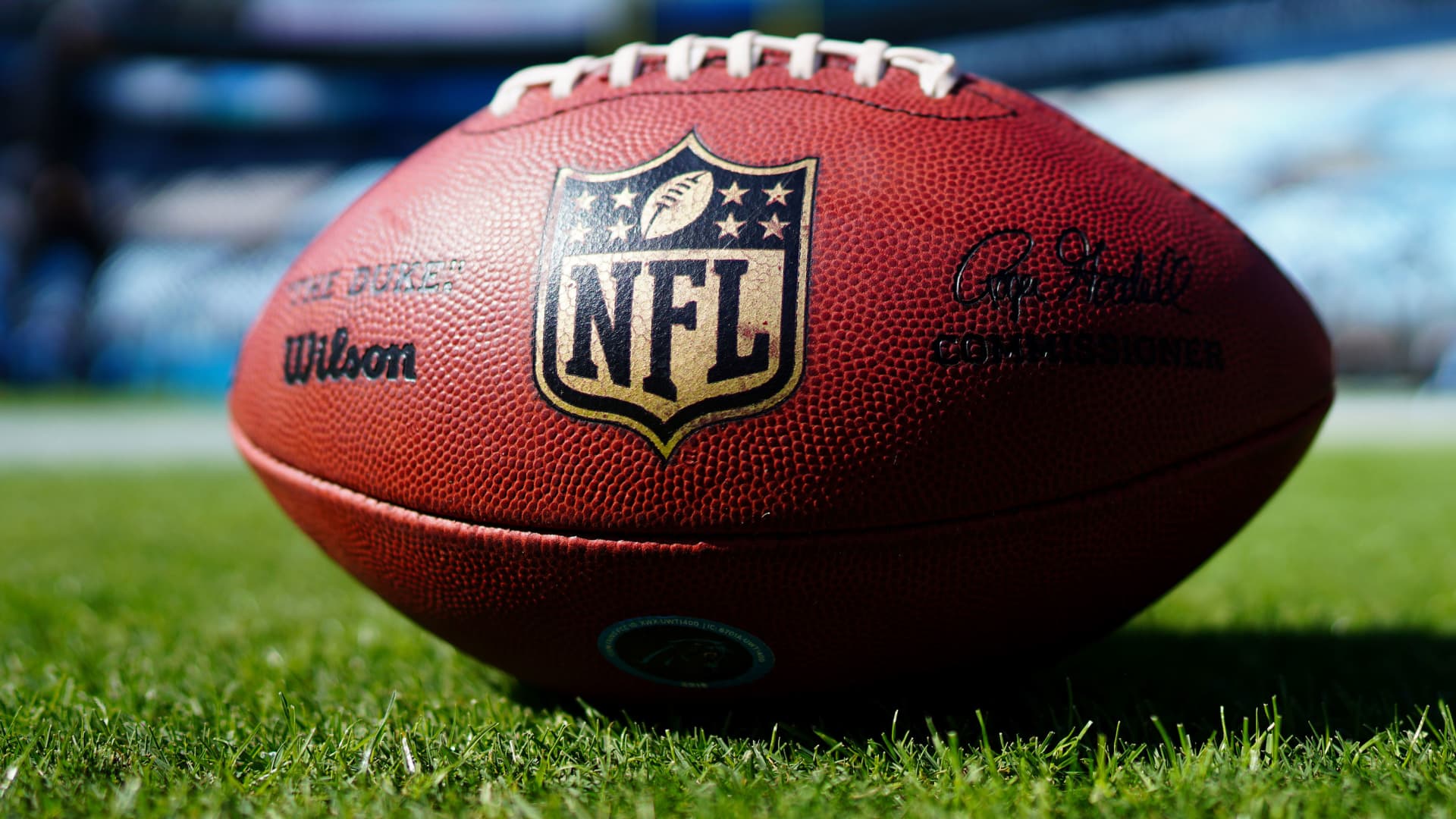 A football with the NFL logo