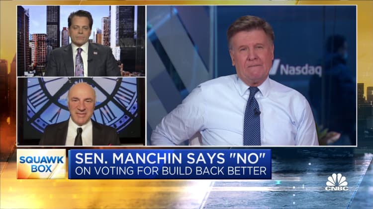 Kevin O'Leary calls Sen. Manchin's 'no' on Build Back Better a gift for Democrats