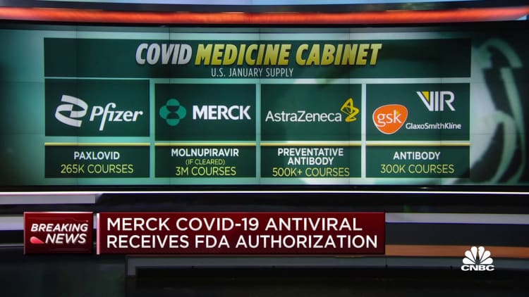 Merck's Covid-19 antiviral pill receives FDA authorization