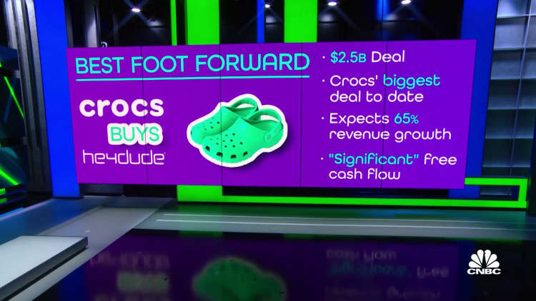 Crocs buys footwear brand Hey Dude for $2.5 billion