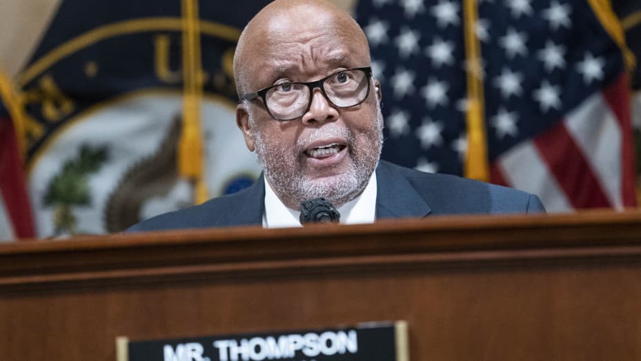 Representative Bennie Thompson, a Democrat from Mississippi and chairman of the Select Committee to Investigate the January 6th Attack on the U.S. Capitol, leads a business meeting of the Select Committee to Investigate the January 6th Attack on the U.S. 