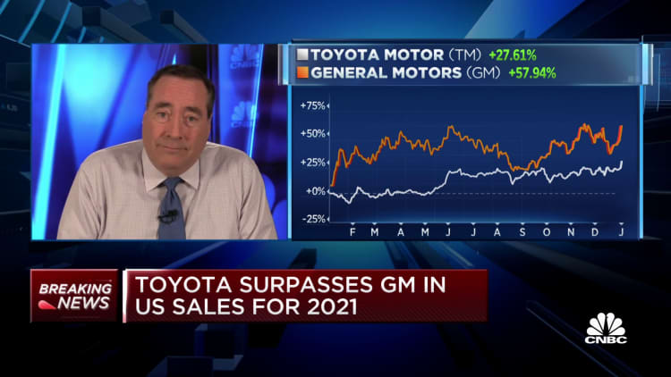 Toyota surpasses GM in U.S. sales for first time ever in 2021