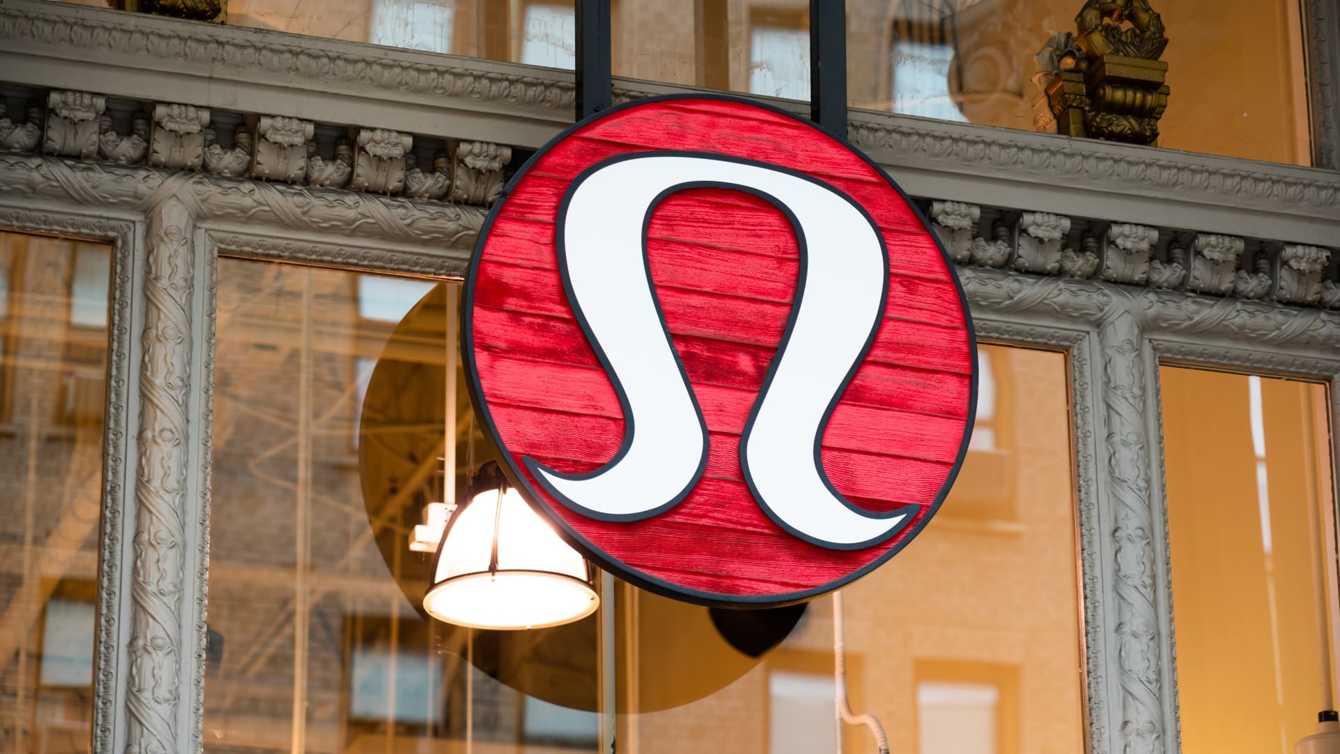 A view of a Canadian athletic apparel retailer Lululemon logo seen at one of their stores.
