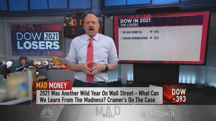 Here's Jim Cramer's 2022 forecast for the worst-performing Dow stocks in 2021