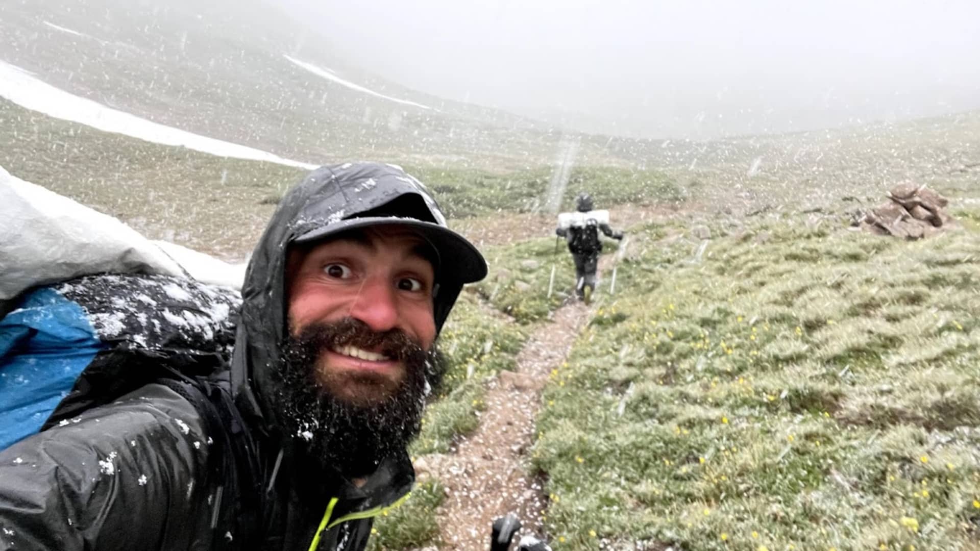 Harsh weather conditions were a norm during the couple's hike from Mexico to Canada.
