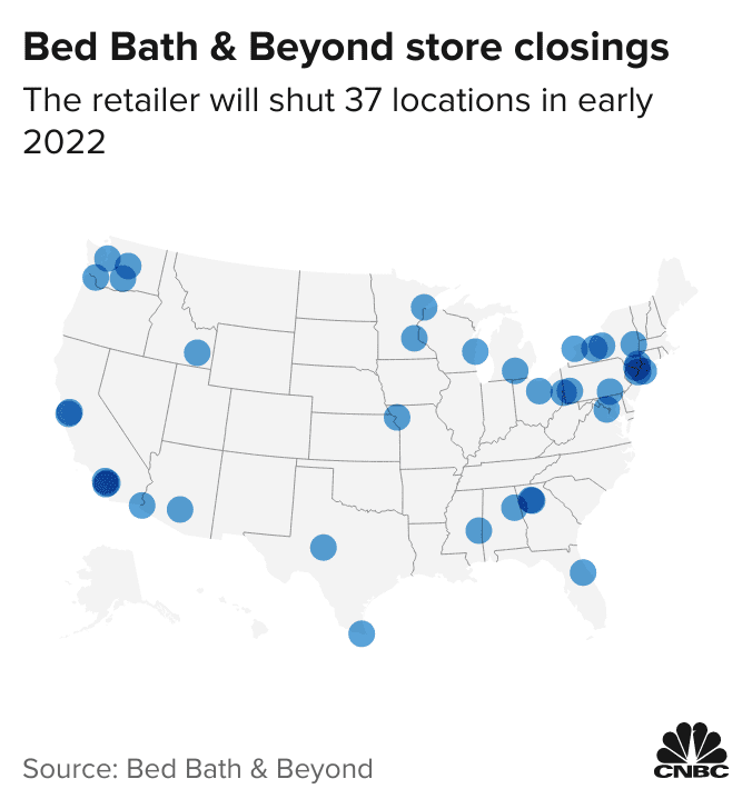 Map Bed Bath Beyond Is Closing More, Bed Bath And Beyond Locations In Twin Falls Id