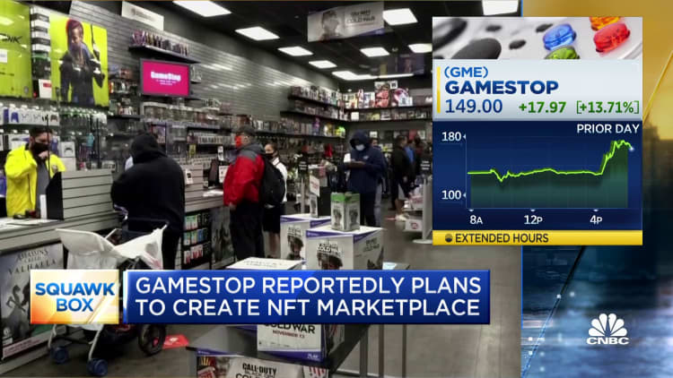 GameStop shares surge on report of NFT marketplace, crypto partnerships