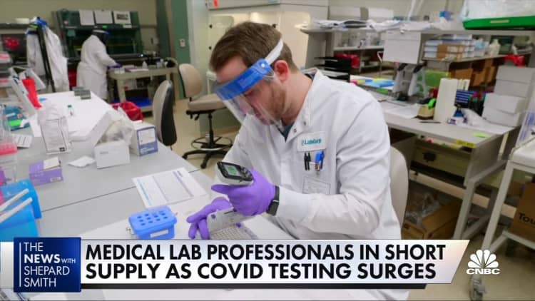 As Covid testing surges, lab professionals are in short supply