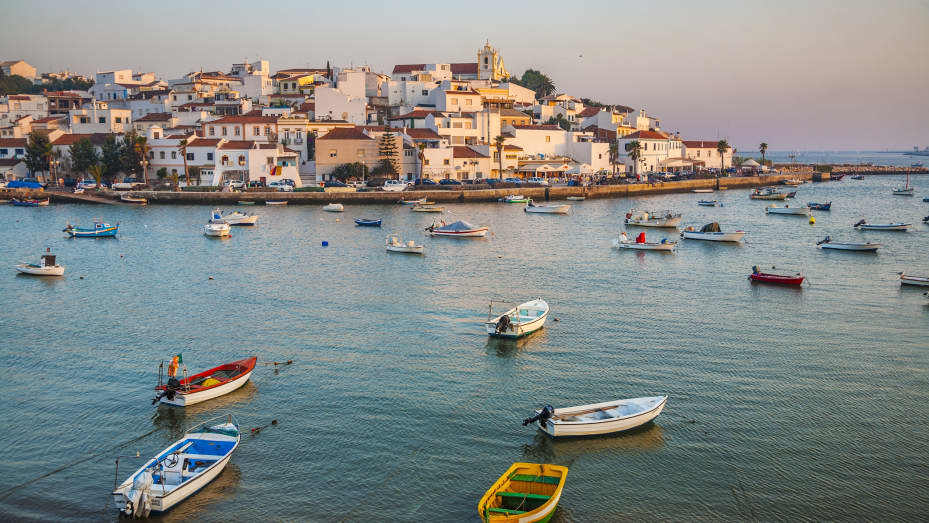 Boats on the water in Portugal.