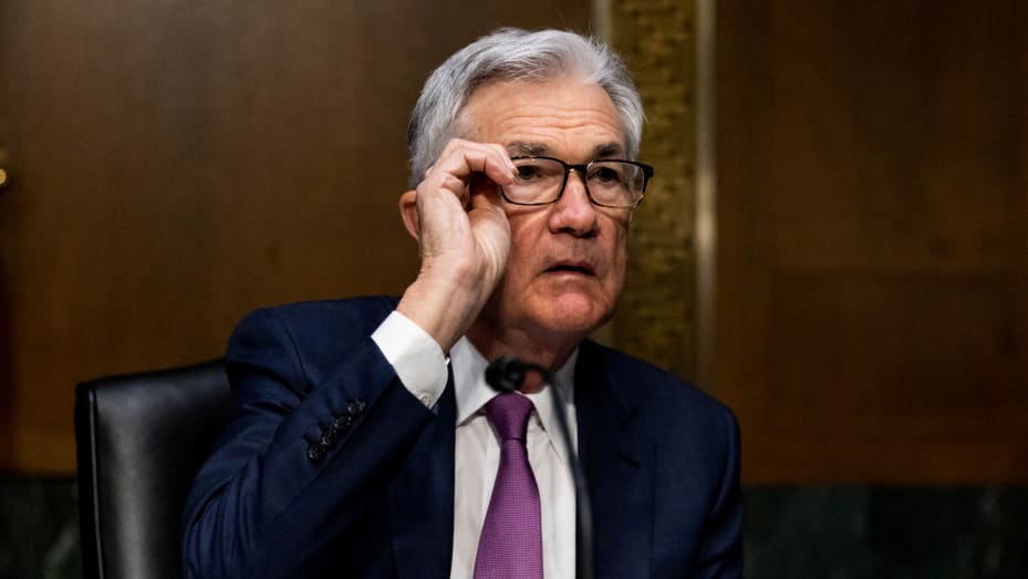 U.S. Federal Reserve Board Chairman Jerome Powell attends his re-nominations hearing of the Senate Banking, Housing and Urban Affairs Committee on Capitol Hill, in Washington, U.S., January 11, 2022.