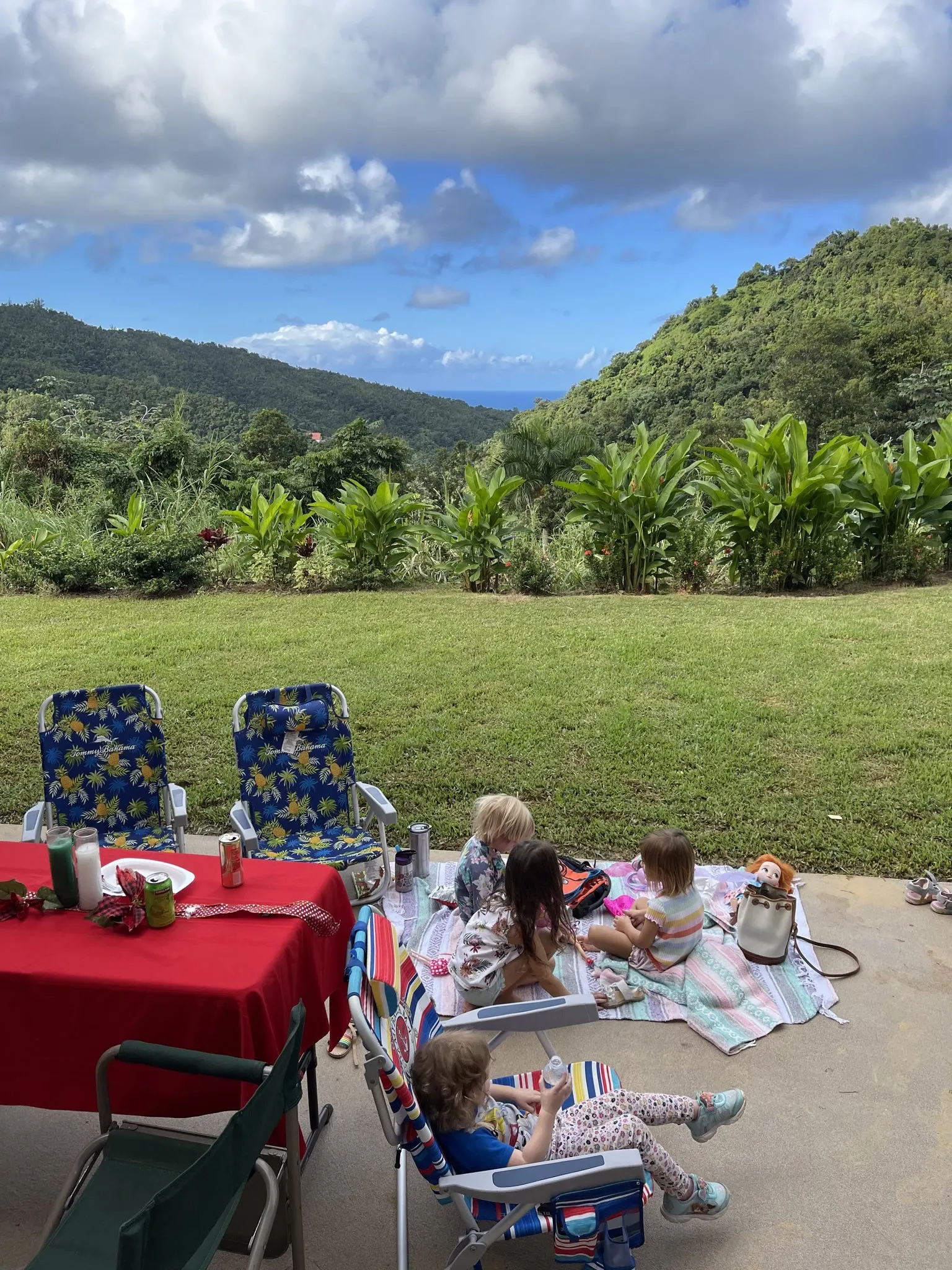 David Johnston's family celebrating Christmas in the hills of Puerto Rico