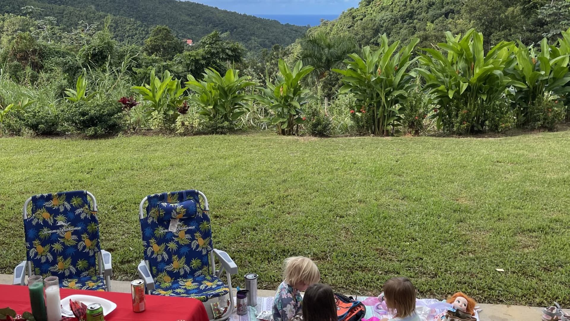 David Johnston's family celebrating Christmas in the hills of Puerto Rico