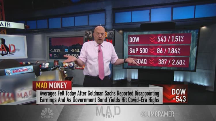 Jim Cramer breaks down Tuesday's market action, makes the investment case for Goldman Sachs