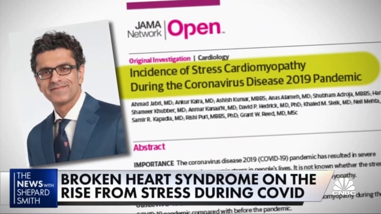 Stress during Covid leading to 'broken heart syndrome'
