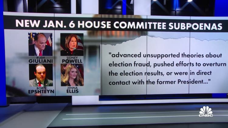 House Jan. 6th committee subpoenas Rudy Giuliani and other Trump allies