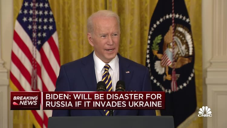 Russia will be held accountable if it invades Ukraine, says President Biden