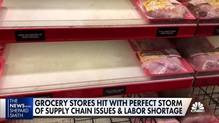 Supply chain issues and labor shortage hitting grocery stores