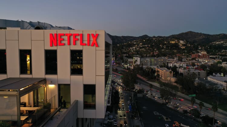 Netflix shares fell 20% after the company reported slowing subscriber growth in Q4