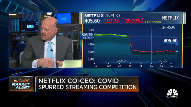 Jim Cramer breaks down Netflix stock plunge on subscriber growth concerns