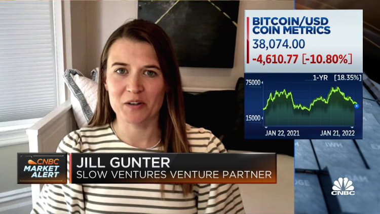 Bitcoin can theoretically be seen as digital gold, but it's not trading this way, says Slow Ventures's Gunter