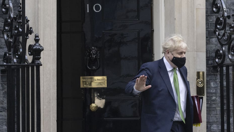 Prime Minister Boris Johnson leaves 10 Downing Street on January 19, 2022 in London, England.