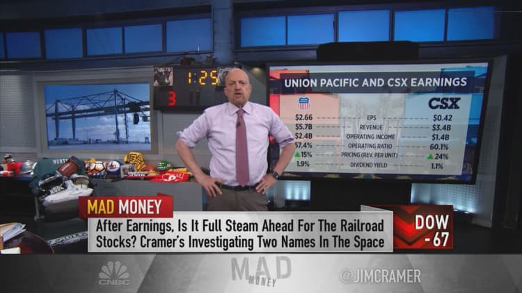 Jim Cramer touts Union Pacific, says that it is his preferred railroad stock