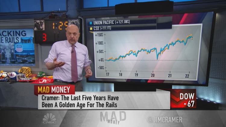 Jim Cramer makes the case for owning Union Pacific over rival railroad CSX