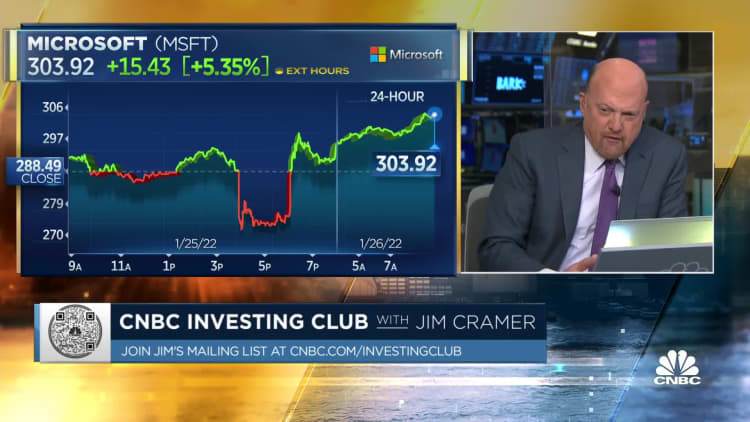 Microsoft might have had one of its best quarters ever, says Jim Cramer