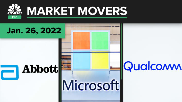 Abbott, Microsoft, and Qualcomm are some of today's picks: Pro Market Movers Jan. 26