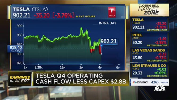 Tesla beats on top and bottom line in Q4