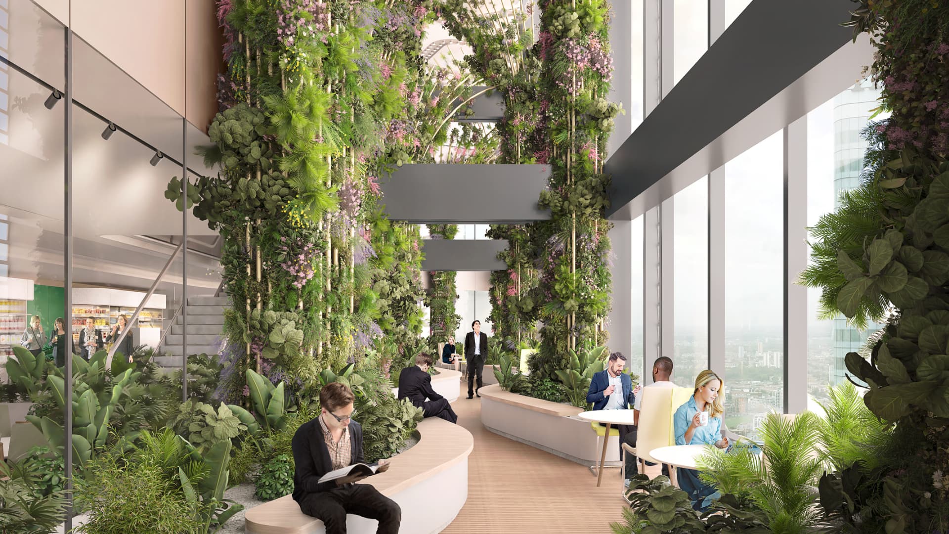 Conceptual image of common workspace in Citi's new Citi Tower London headquarters.