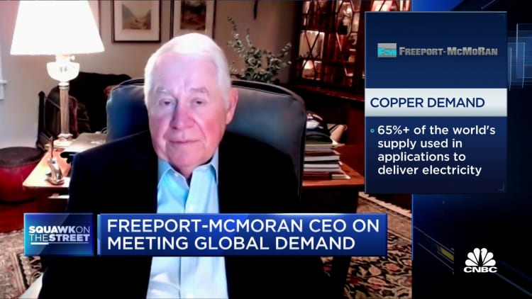 Copper demand will continue to boom, says Freeport McMoran CEO