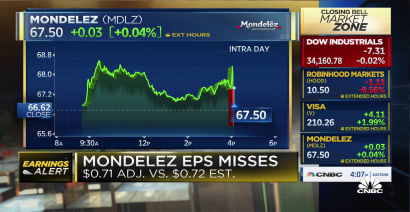 Mondelez has slight earnings miss, beats on revenue