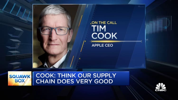 Apple CEO Tim Cook: Our supply chain is fast moving, cycle times short