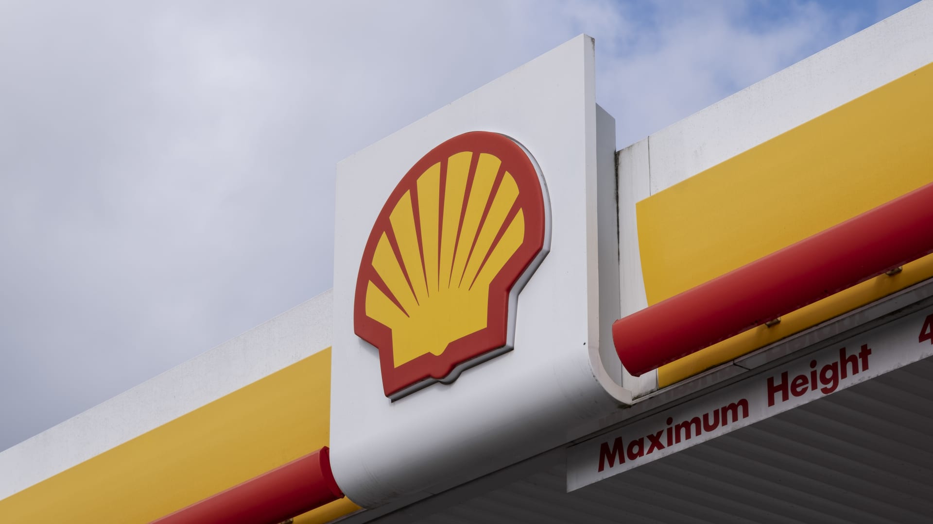 Shell petrol station logo on Sept. 29, 2021 in Birmingham, United Kingdom.