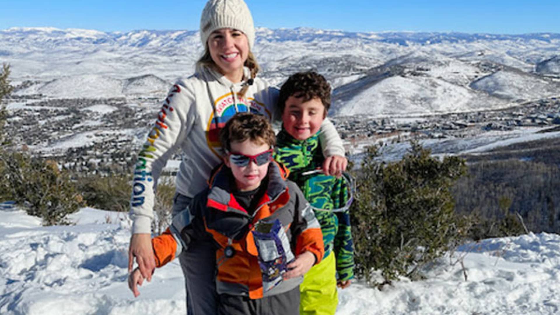 Jennifer Sutton, pictured with her children, quit her job last year to open Guest Haus Juicery & Matcha Bar in Park City, Utah.
