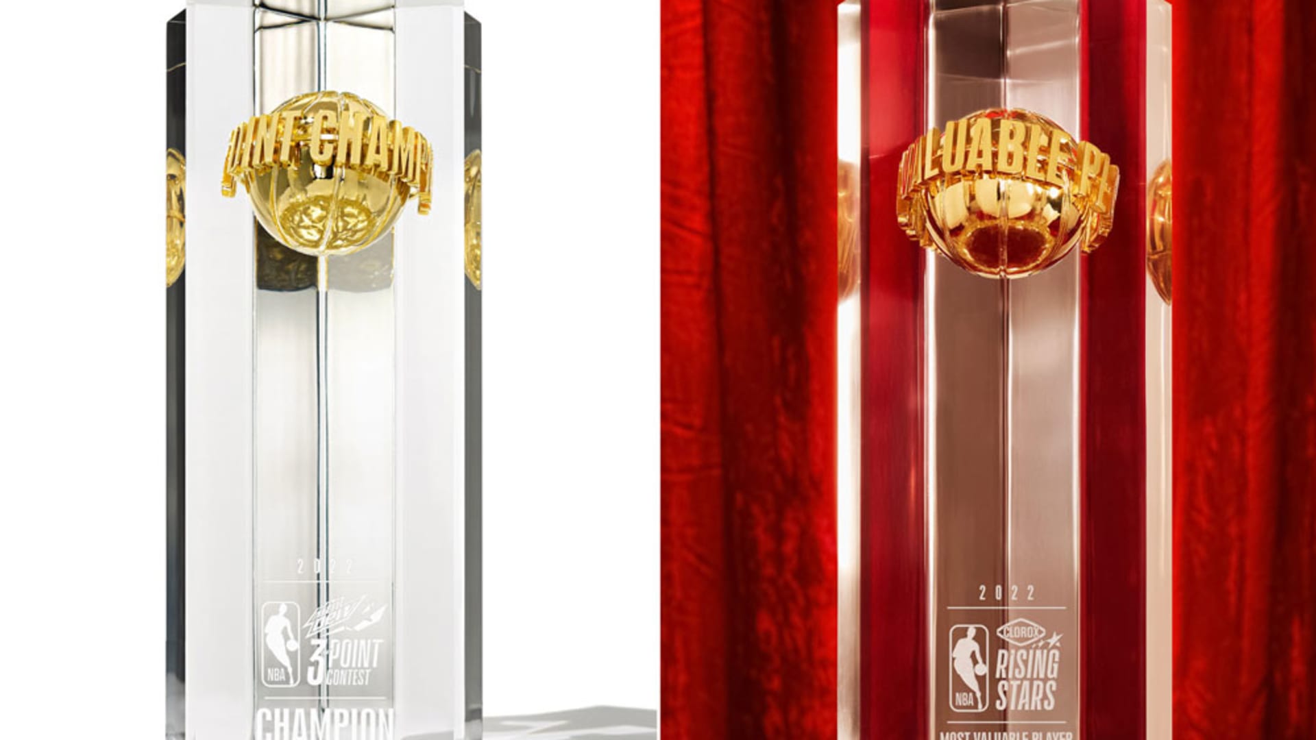 NBA 3 Point and Rising Star trophies