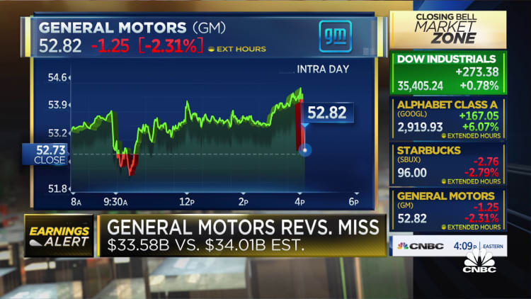 GM beats earnings, misses revenue for Q4