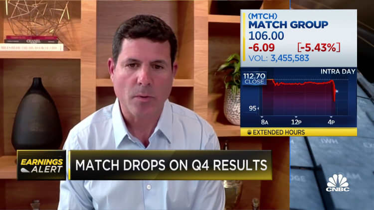 We're seeing a little bit of an omicron effect, says Match CFO