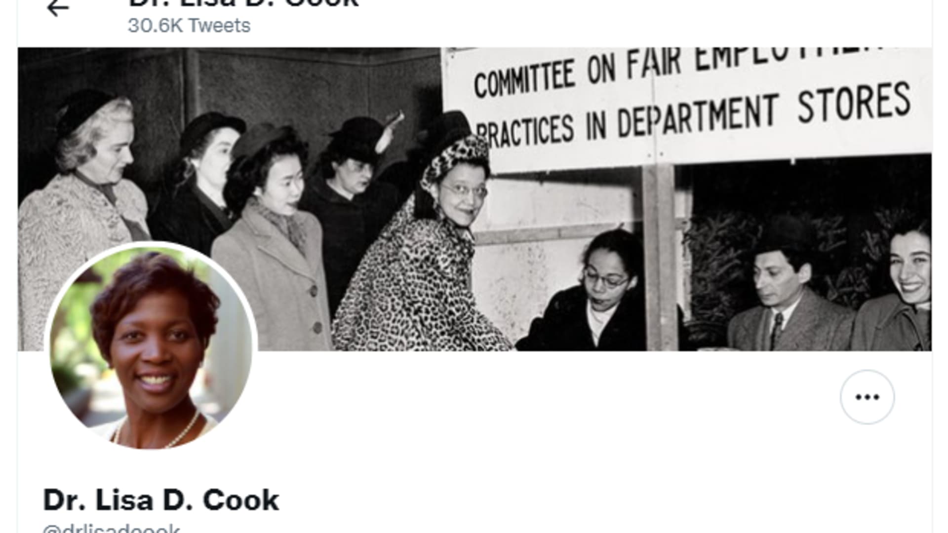 A tweet from the Senate Banking GOP account appears to show that Cook blocked the Republican committee's access to her social media posts on Twitter.